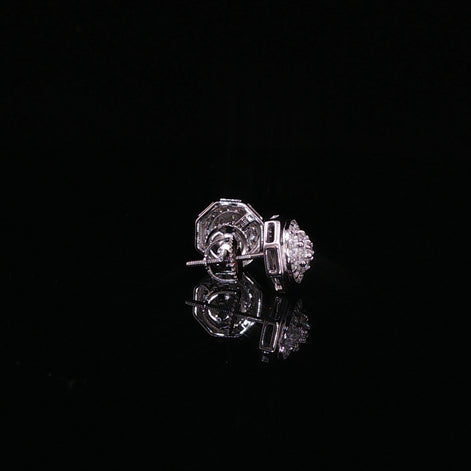 Octagon Moissanite Stud Earrings | 0.8 Ctw |925 Sterling Silver |Screw Back