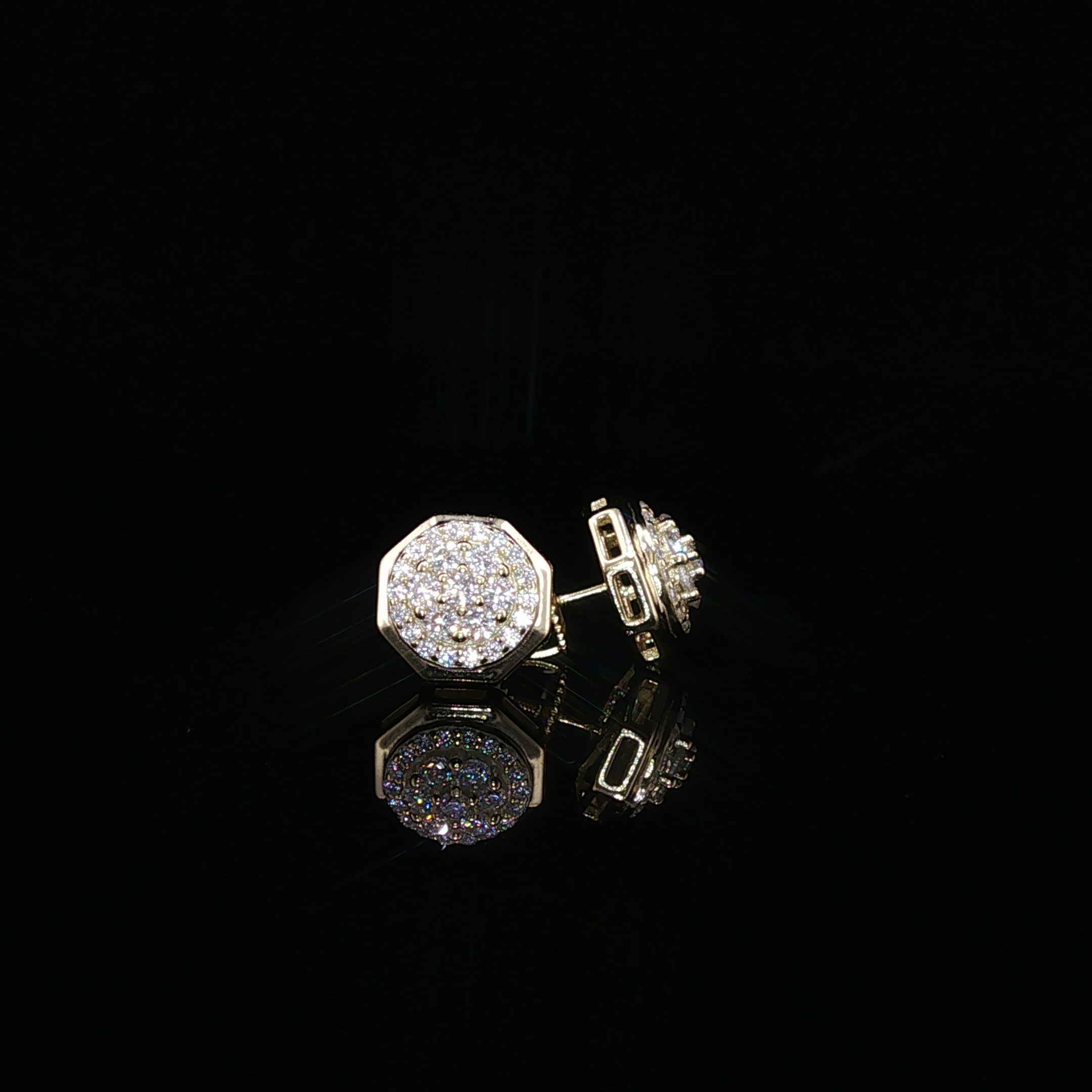 Octagon Moissanite Stud Earrings | 0.8 Ctw |925 Sterling Silver |Screw Back