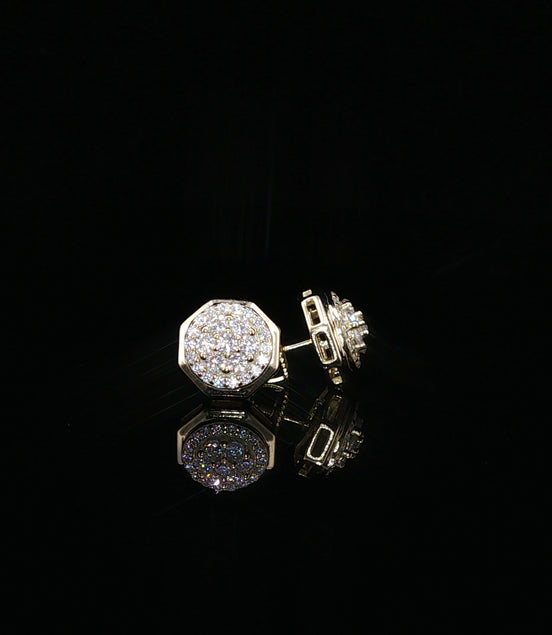 Octagon Moissanite Stud Earrings | 0.8 Ctw |925 Sterling Silver |Screw Back