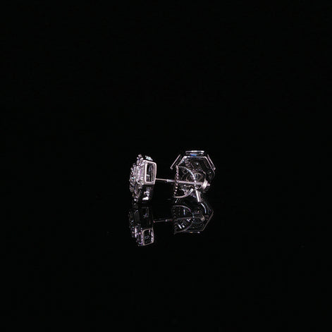 Hexagon Baguette Moissanite Stud Earrings | 1.2 Ctw | 925 Silver
