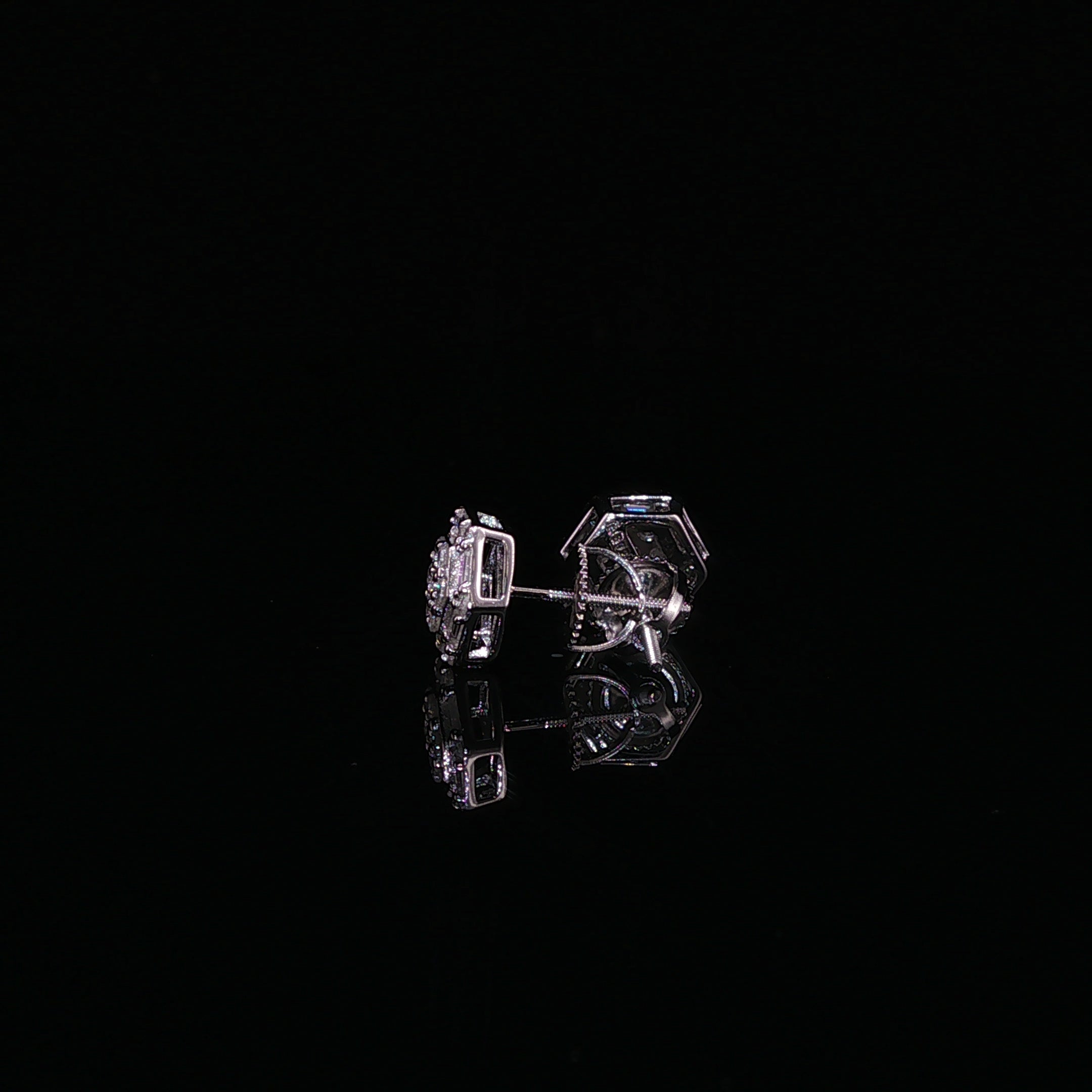 Hexagon Baguette Moissanite Stud Earrings | 1.2 Ctw | 925 Silver