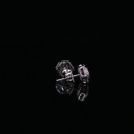 Hexagon Baguette Moissanite Stud Earrings | 1.2 Ctw | 925 Silver