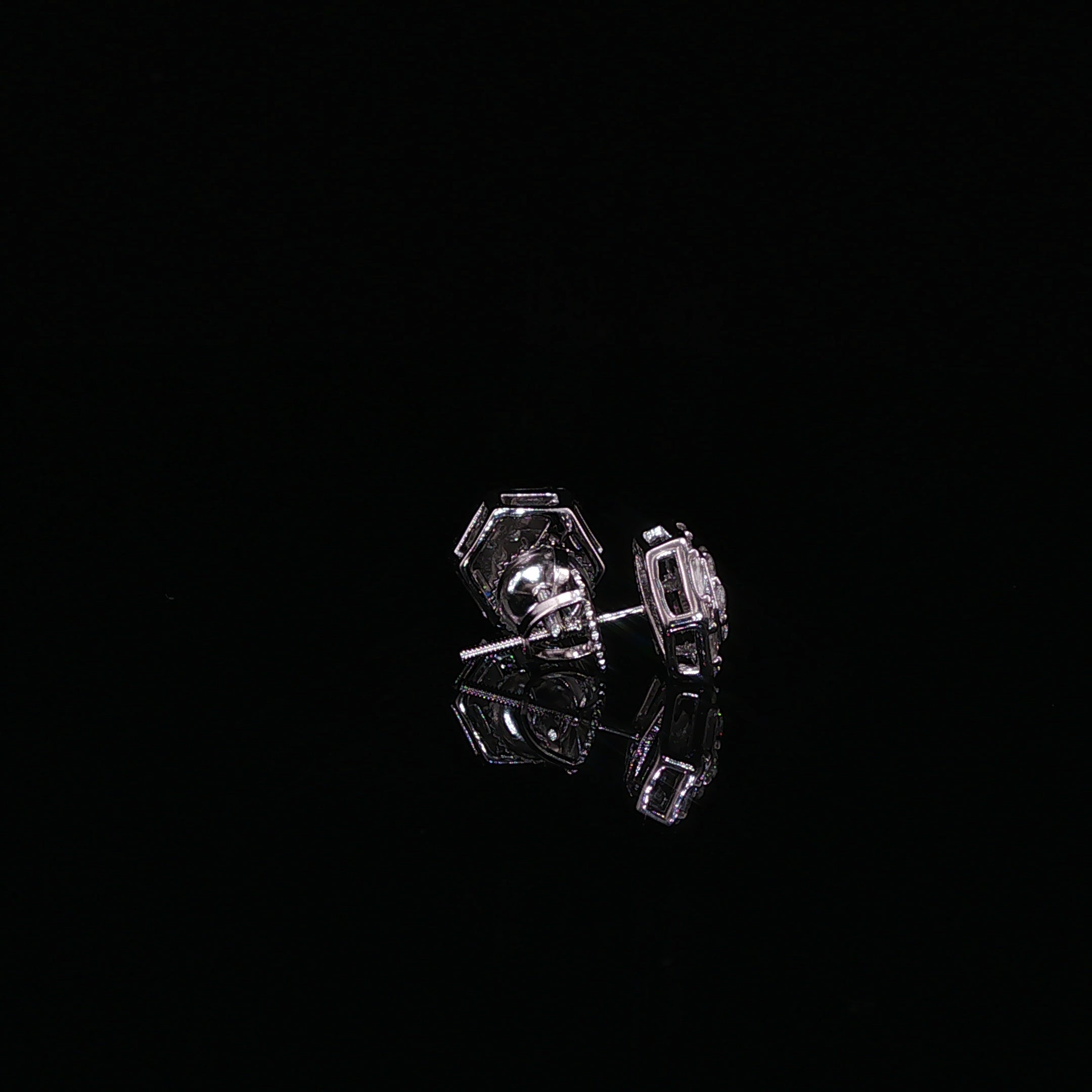 Hexagon Baguette Moissanite Stud Earrings | 1.2 Ctw | 925 Silver
