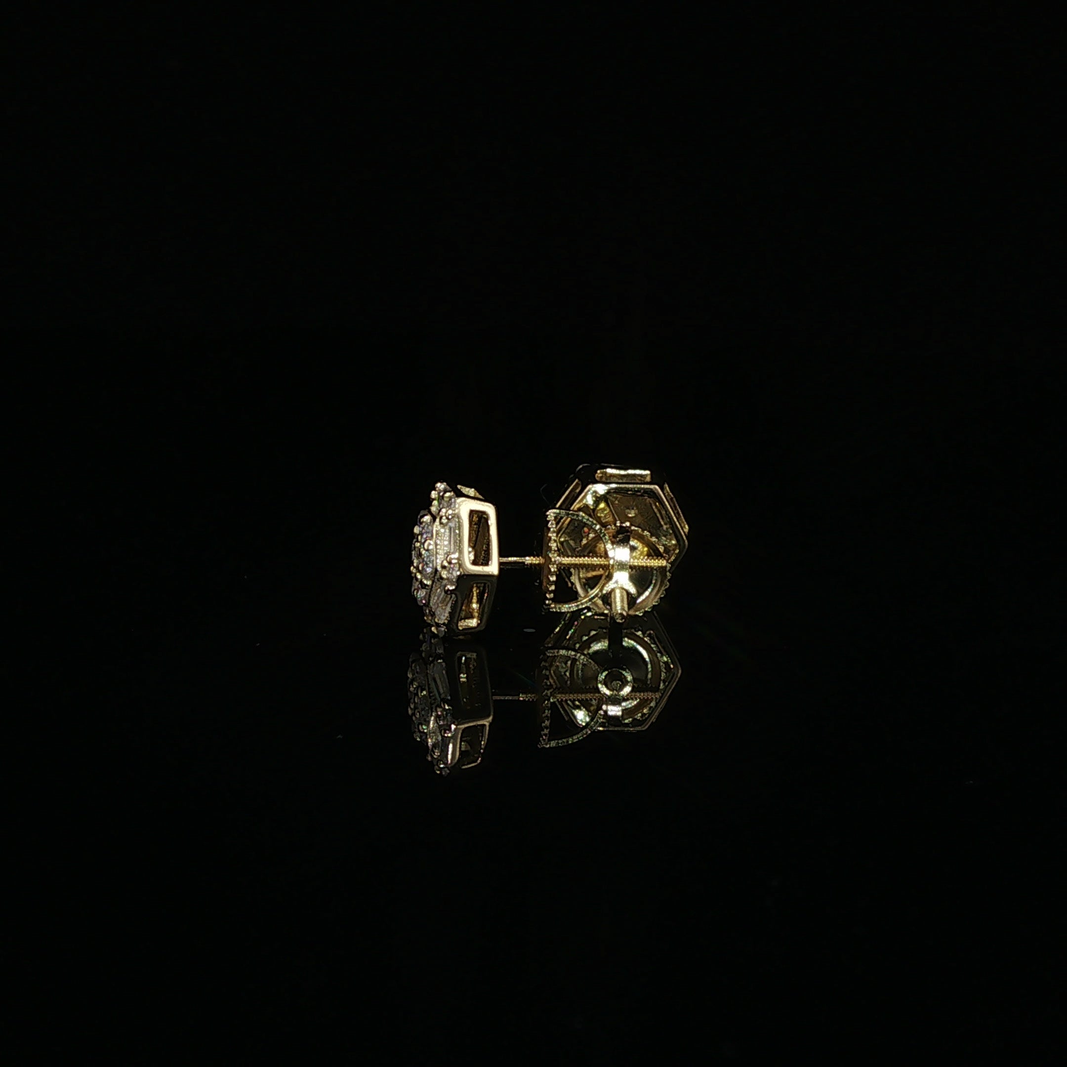 Hexagon Baguette Moissanite Stud Earrings | 1.2 Ctw | 925 Silver