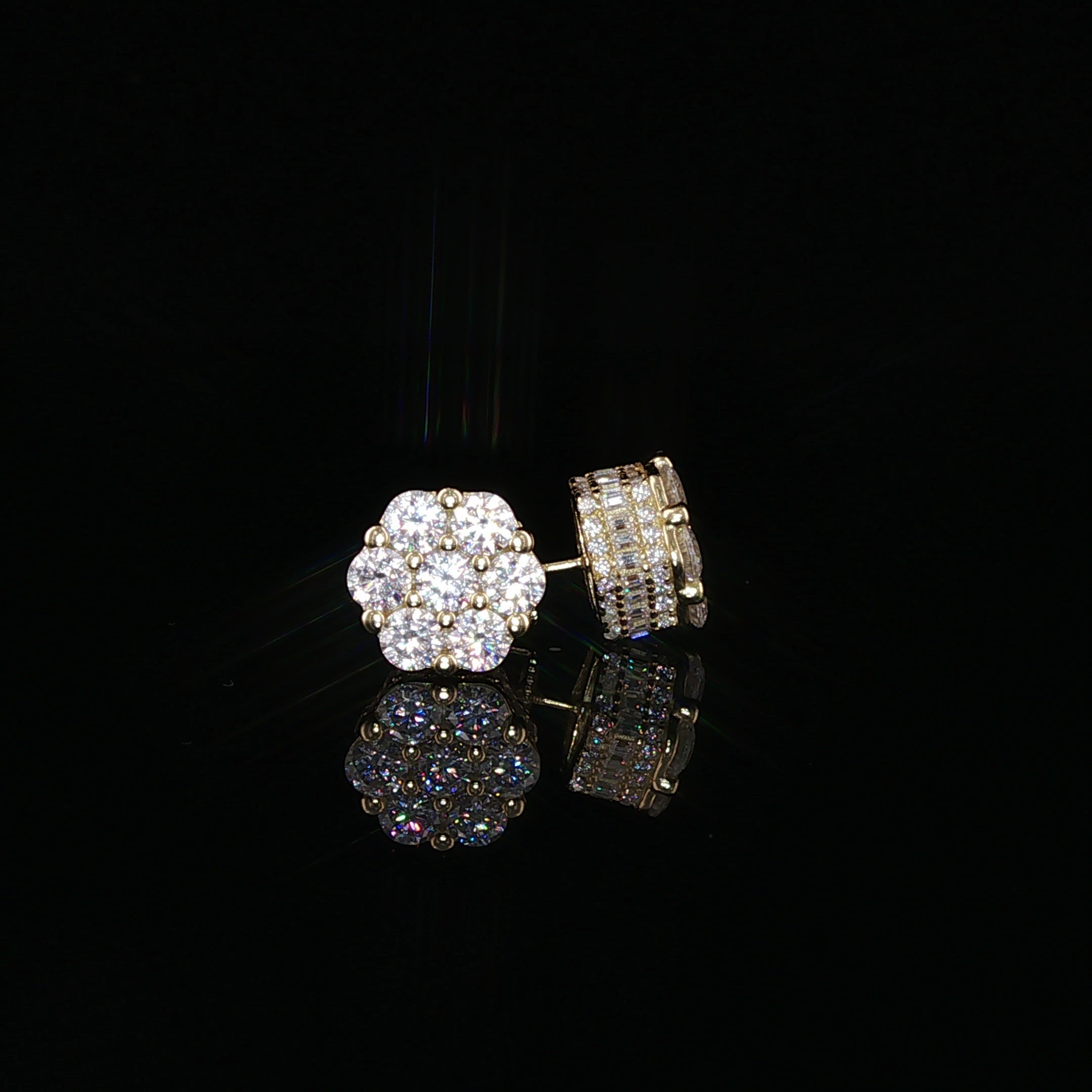 Flower Cluster Moissanite Stud Earrings | 4 Ctw & 5.22 Ctw | 925 Sterling Silver | 2 Sizes - 10mm & 12mm