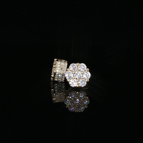 Flower Cluster Moissanite Stud Earrings | 4 Ctw & 5.22 Ctw | 925 Sterling Silver | 2 Sizes - 10mm & 12mm