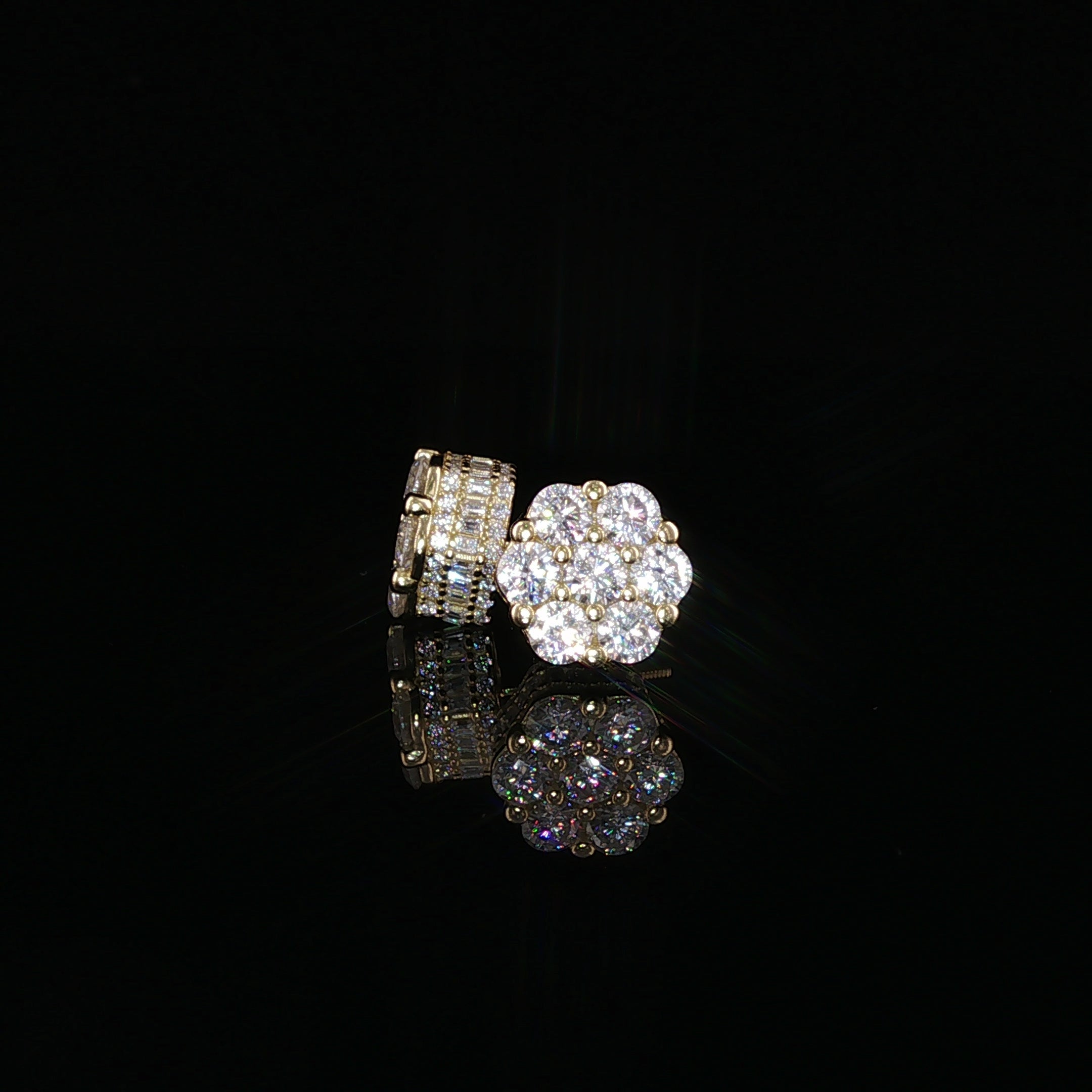 Flower Cluster Moissanite Stud Earrings | 4 Ctw & 5.22 Ctw | 925 Sterling Silver | 2 Sizes - 10mm & 12mm