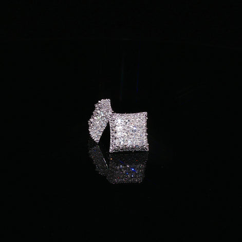 925 Sterling Silver Iced Out Kite Square Moissanite Stud Earrings - 1Ctw Available with Silver and Gold Finished