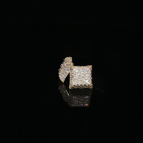 925 Sterling Silver Iced Out Kite Square Moissanite Stud Earrings - 1Ctw Available with Silver and Gold Finished