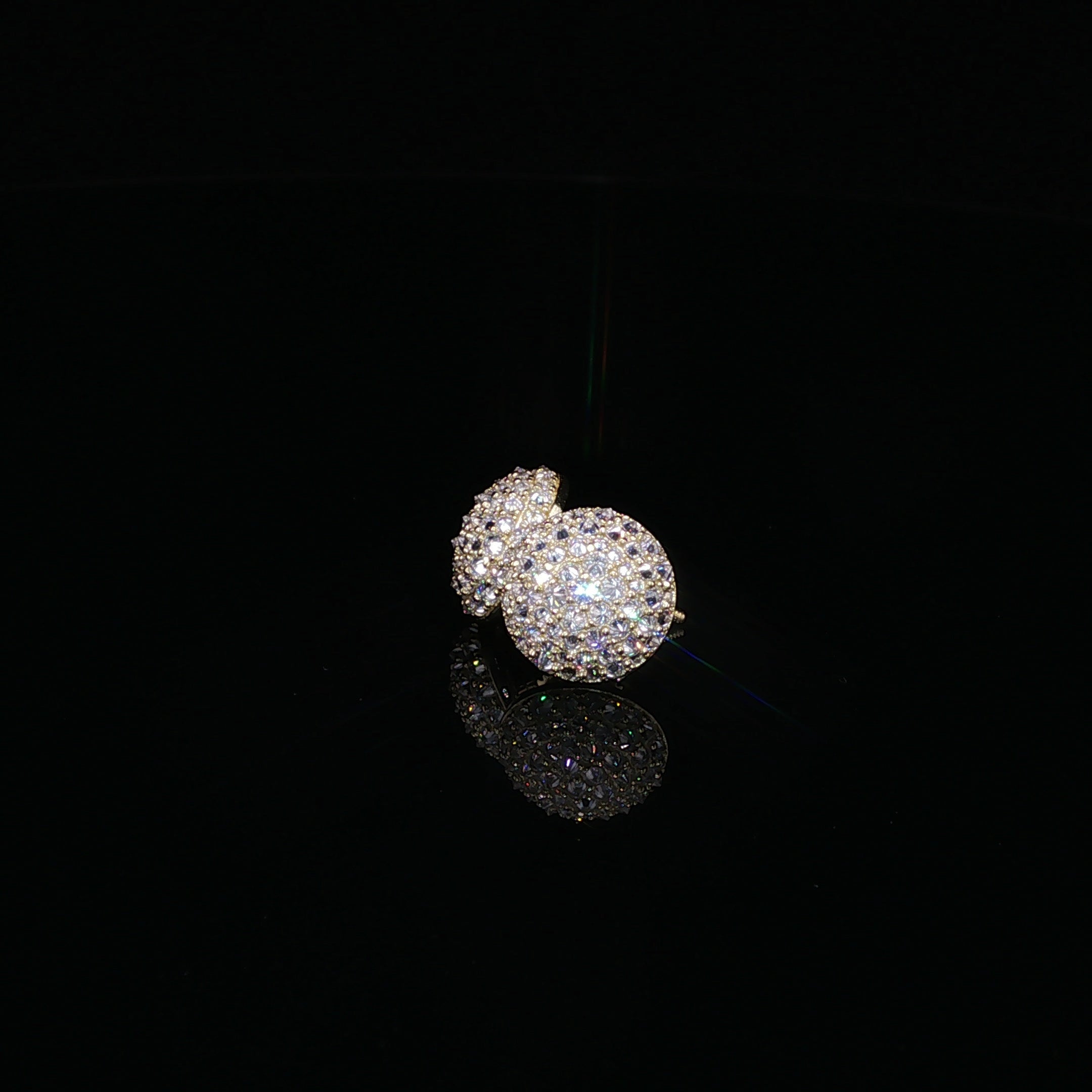 925 Sterling Silver Iced Out Round Pavé Dome Moissanite Stud Earrings - 0.7Ctw Available with Silver and Gold Finished