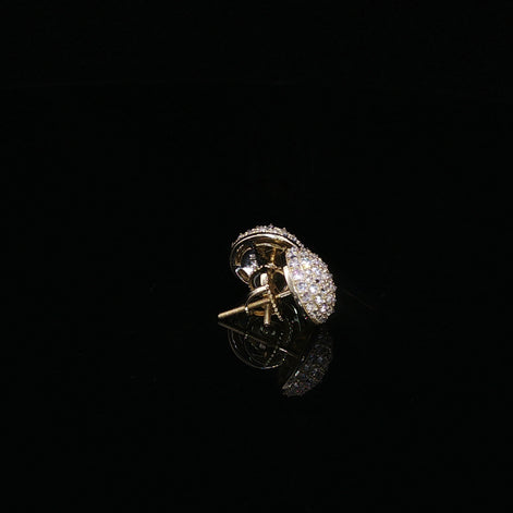 925 Sterling Silver Iced Out Round Pavé Dome Moissanite Stud Earrings - 0.7Ctw Available with Silver and Gold Finished