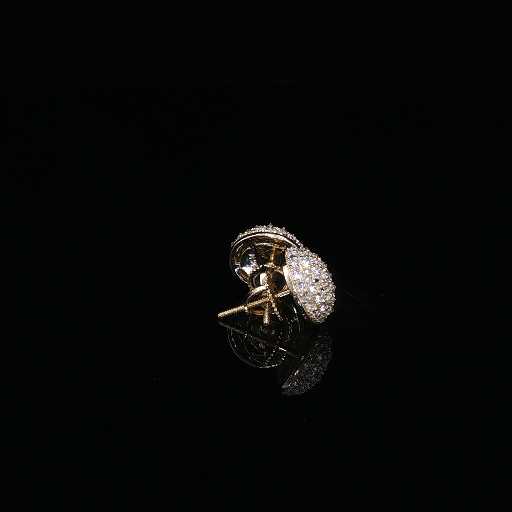925 Sterling Silver Iced Out Round Pavé Dome Moissanite Stud Earrings - 0.7Ctw Available with Silver and Gold Finished