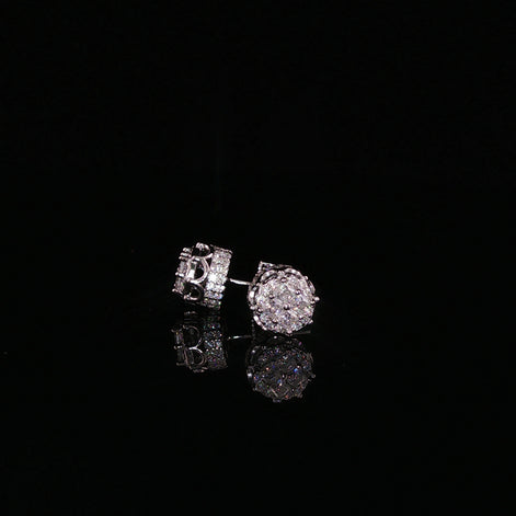 Princess Cluster Moissanite Stud Earrings | 1.2 Ctw | 925 Sterling Silver | Screw Back
