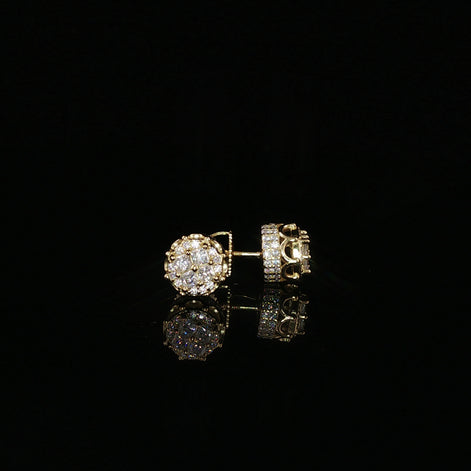 Princess Cluster Moissanite Stud Earrings | 1.2 Ctw | 925 Sterling Silver | Screw Back
