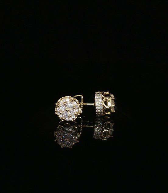 Princess Cluster Moissanite Stud Earrings | 1.2 Ctw | 925 Sterling Silver | Screw Back