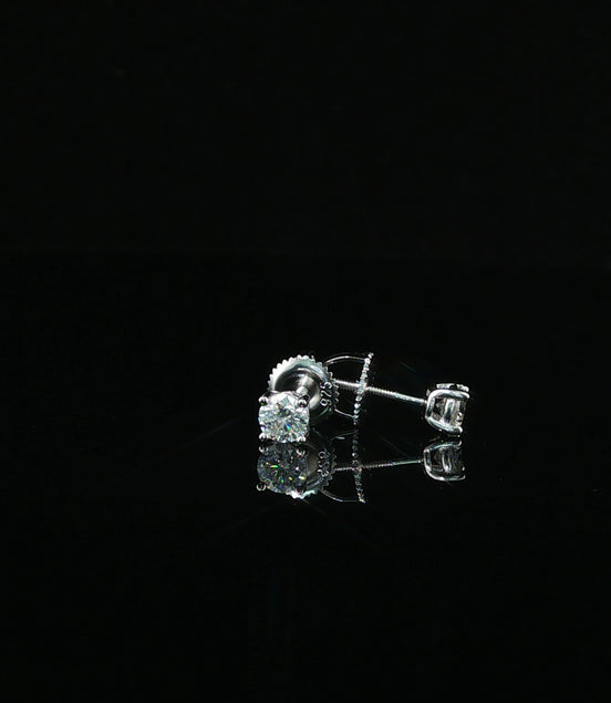 Brilliant Round Diamond Stud Earrings | 0.6ct VVS | 4mm