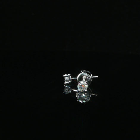 Brilliant Round Diamond Stud Earrings | 0.6ct VVS | 4mm