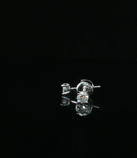 Brilliant Round Diamond Stud Earrings | 0.6ct VVS | 4mm