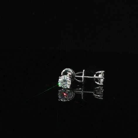 Brilliant Round Diamond Stud Earrings | 1ct VVS | 5mm