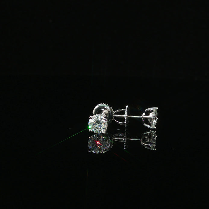 Brilliant Round Diamond Stud Earrings | 1ct VVS | 5mm