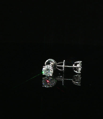 Brilliant Round Diamond Stud Earrings | 1ct VVS | 5mm
