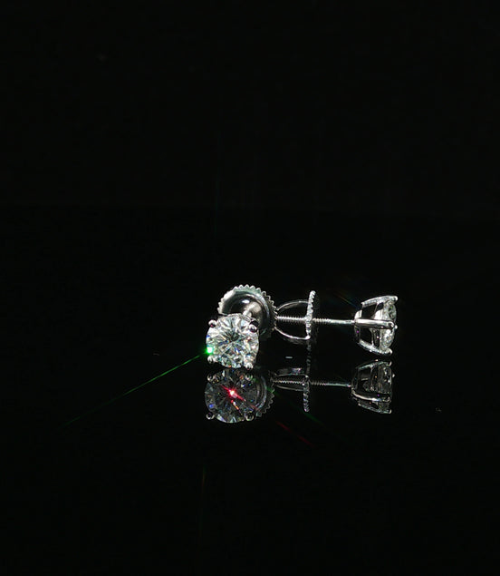 Brilliant Round Diamond Stud Earrings | 1ct VVS | 5mm
