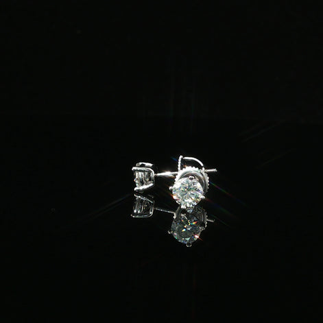Brilliant Round Diamond Stud Earrings | 1ct VVS | 5mm