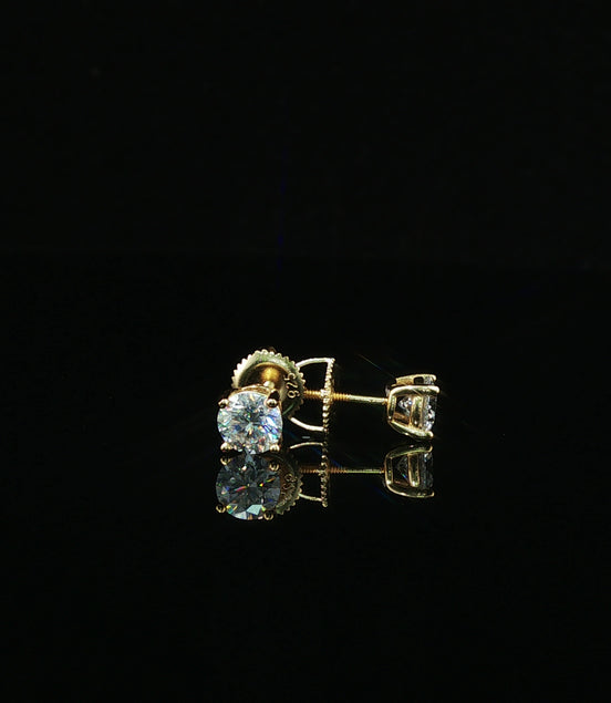Brilliant Round Diamond Stud Earrings | 1ct VVS | 5mm