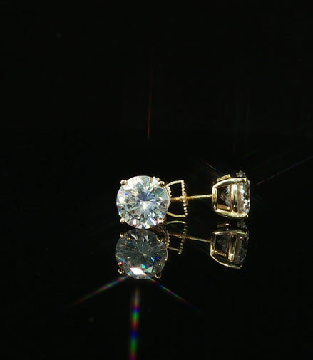 Brilliant Round Diamond Stud Earrings | 4ct VVS | 8mm