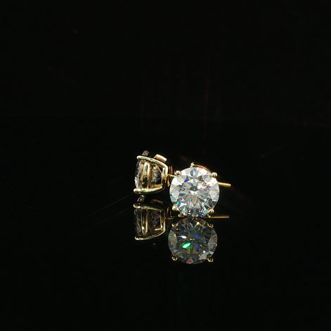 Brilliant Round Diamond Stud Earrings | 4ct VVS | 8mm