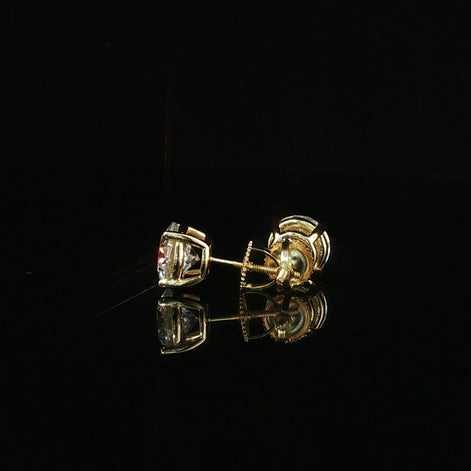 Brilliant Round Diamond Stud Earrings | 4ct VVS | 8mm