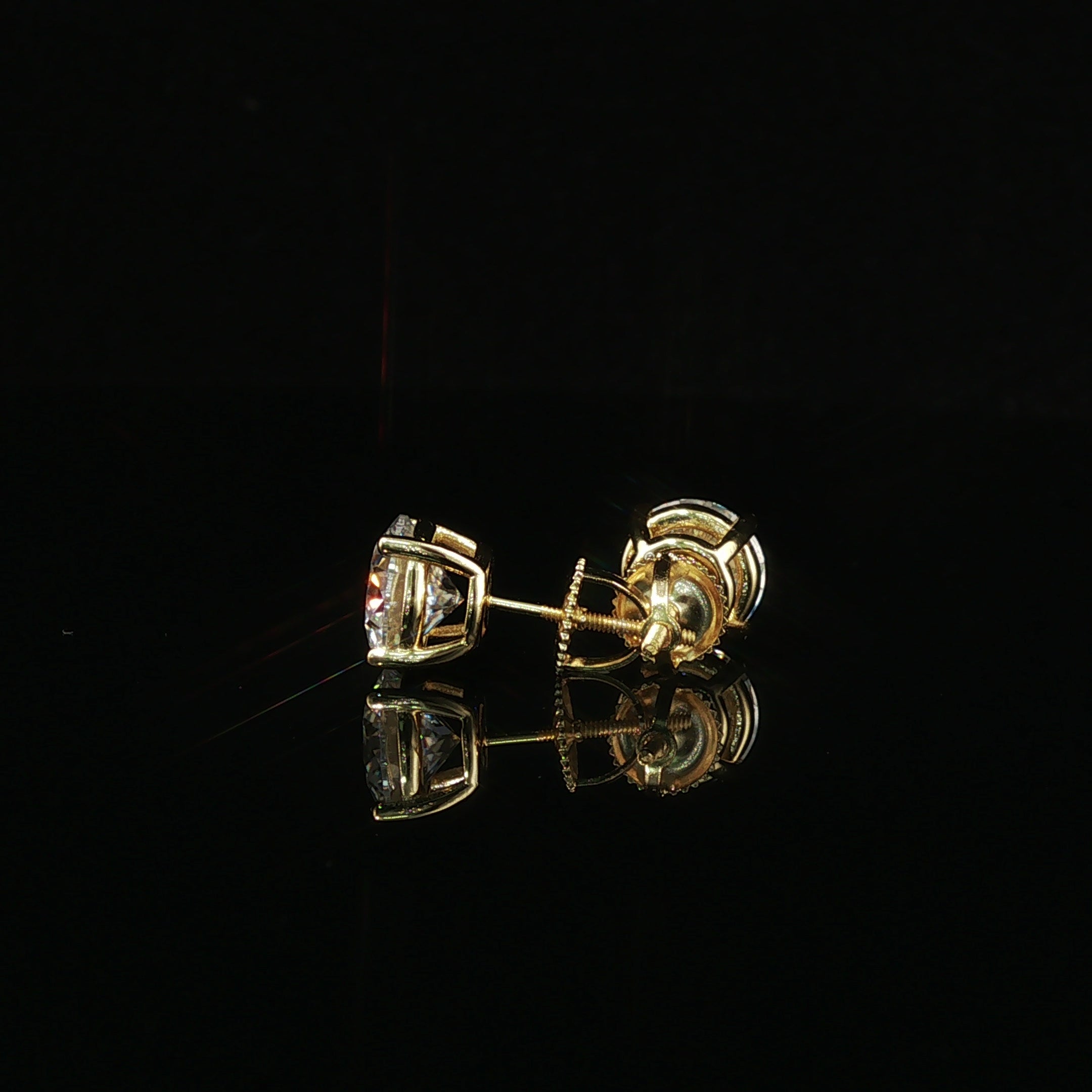 Brilliant Round Diamond Stud Earrings | 4ct VVS | 8mm