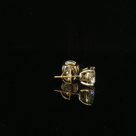 Brilliant Round Diamond Stud Earrings | 4ct VVS | 8mm