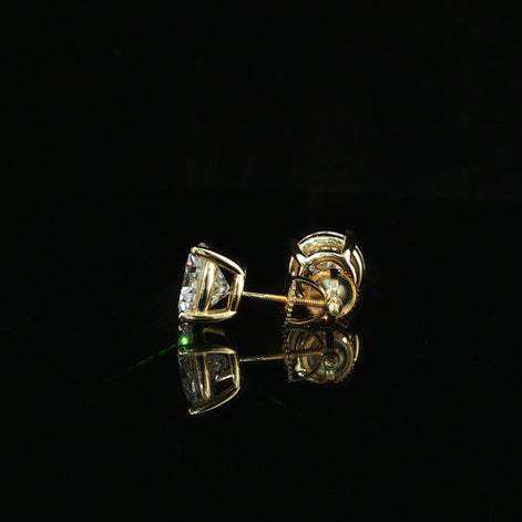 Brilliant Round Diamond Stud Earrings | 6ct VVS | 9mm