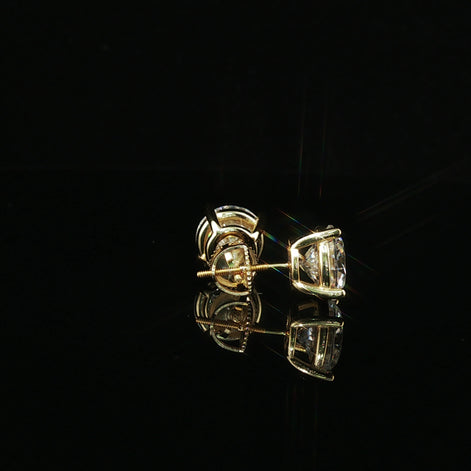 Brilliant Round Diamond Stud Earrings | 6ct VVS | 9mm