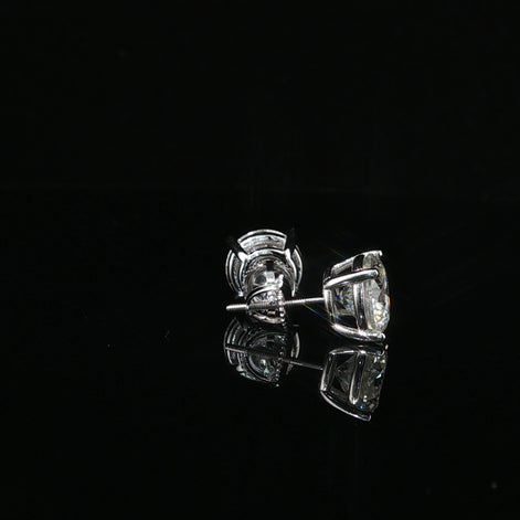 Brilliant Round Diamond Stud Earrings | 6ct VVS | 9mm