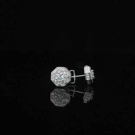 Dazzling Diamond Octagon Stud Earrings | 8mm | VVS