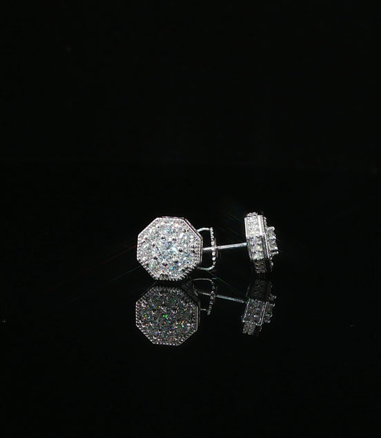 Dazzling Diamond Octagon Stud Earrings | 8mm | VVS