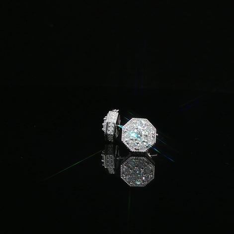 Dazzling Diamond Octagon Stud Earrings | 8mm | VVS