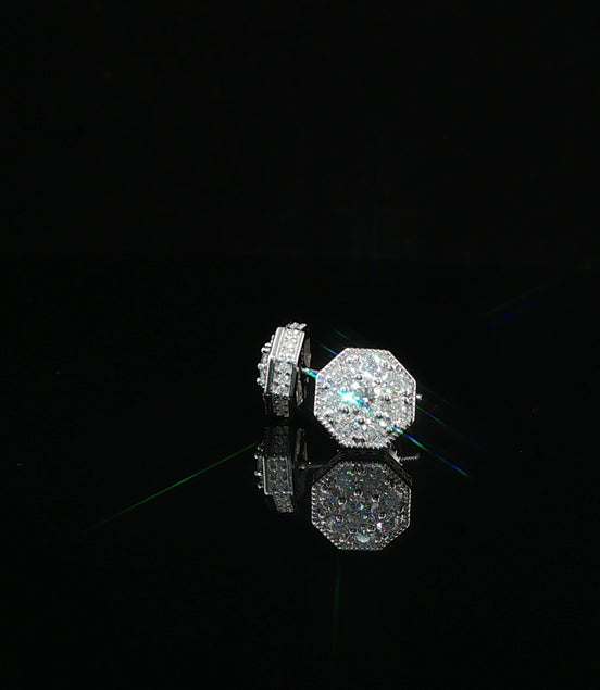 Dazzling Diamond Octagon Stud Earrings | 8mm | VVS
