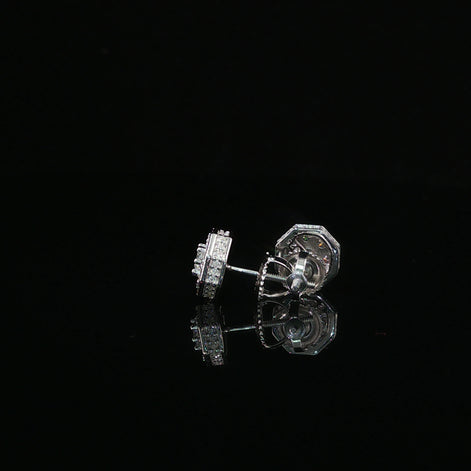 Dazzling Diamond Octagon Stud Earrings | 8mm | VVS