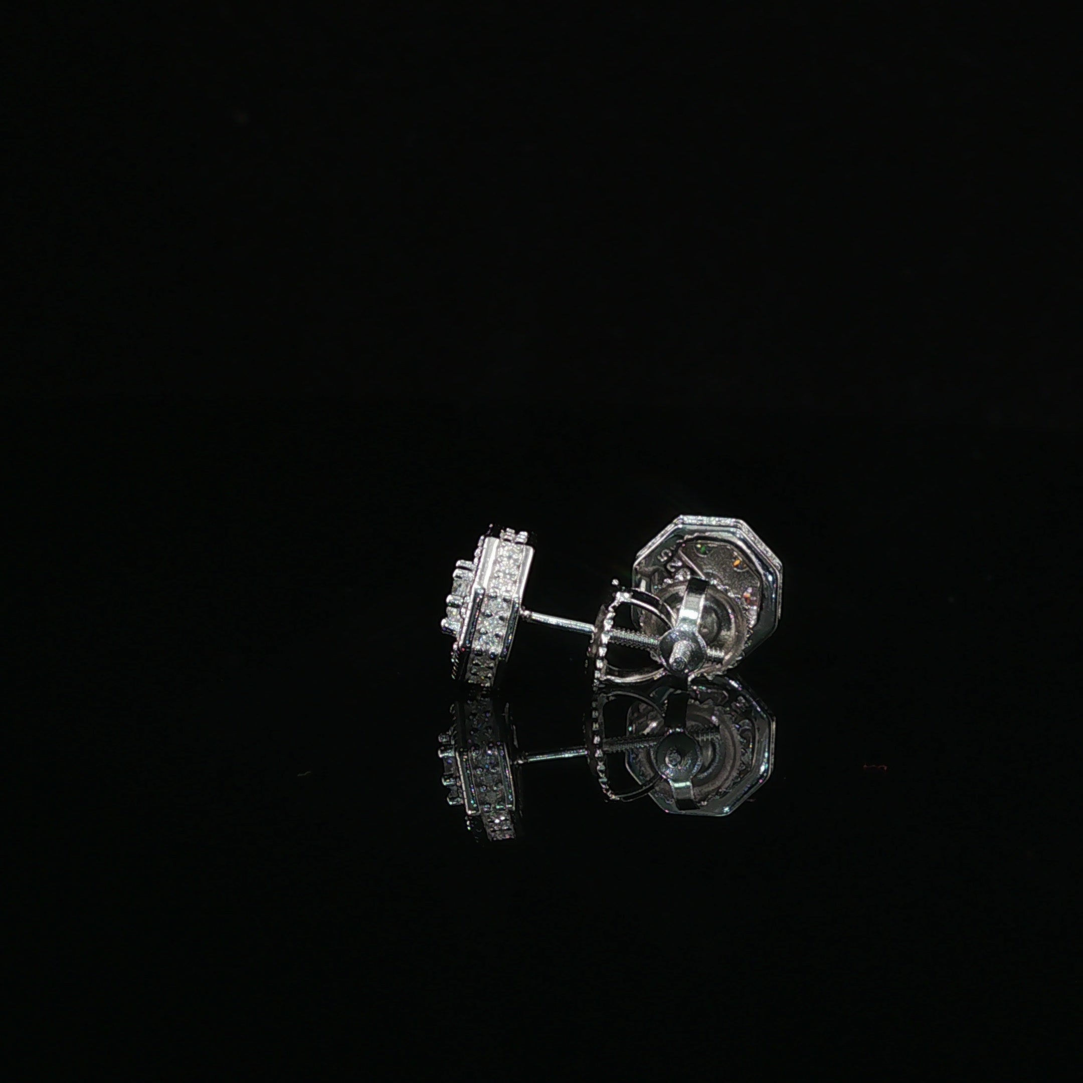 Dazzling Diamond Octagon Stud Earrings | 8mm | VVS