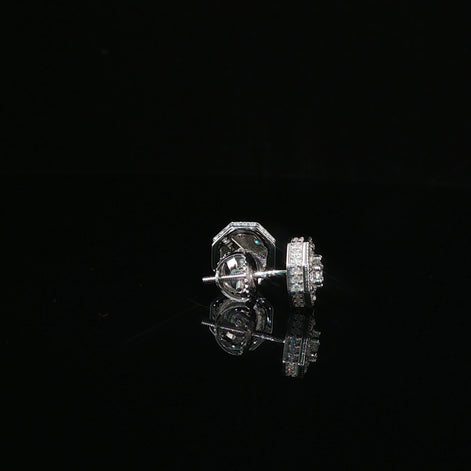 Dazzling Diamond Octagon Stud Earrings | 8mm | VVS