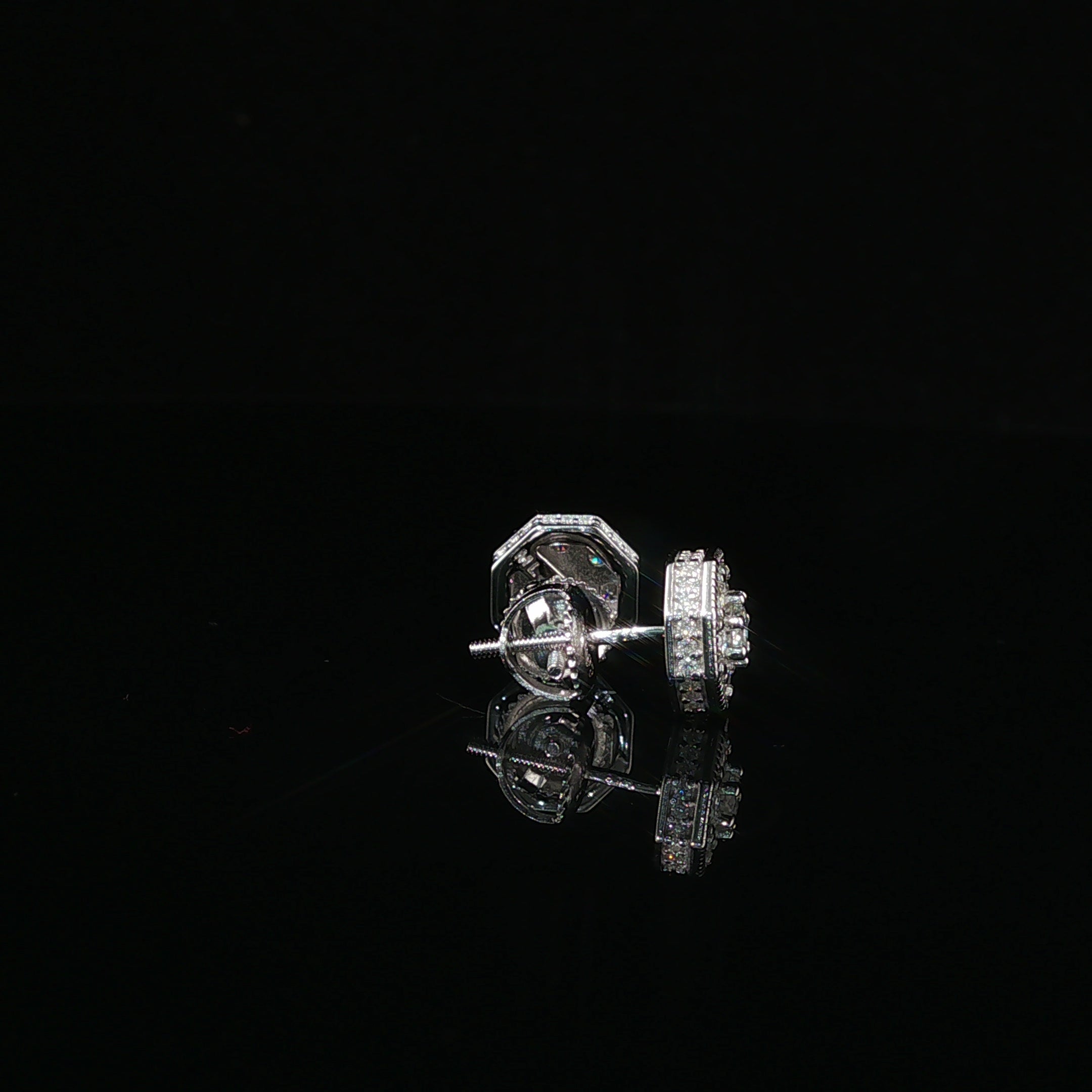 Dazzling Diamond Octagon Stud Earrings | 8mm | VVS