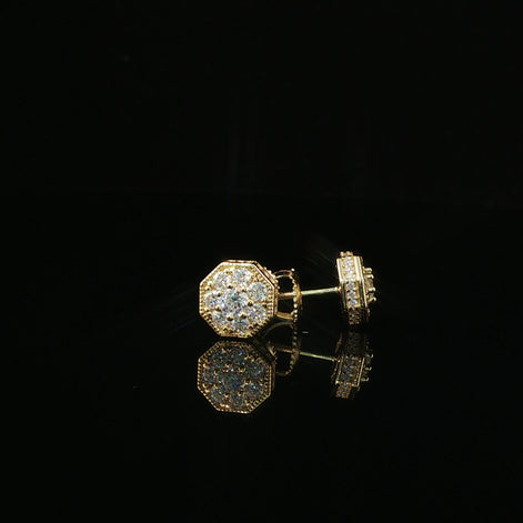Dazzling Diamond Octagon Stud Earrings | 8mm | VVS