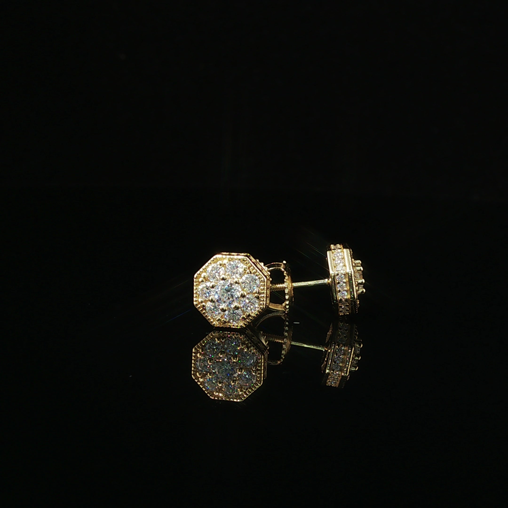 Dazzling Diamond Octagon Stud Earrings | 8mm | VVS