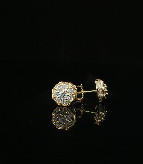 Dazzling Diamond Octagon Stud Earrings | 8mm | VVS