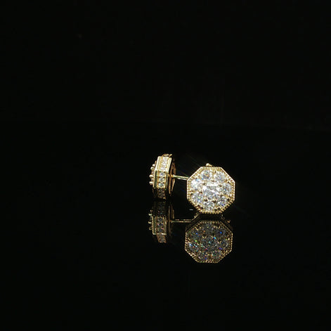 Dazzling Diamond Octagon Stud Earrings | 8mm | VVS