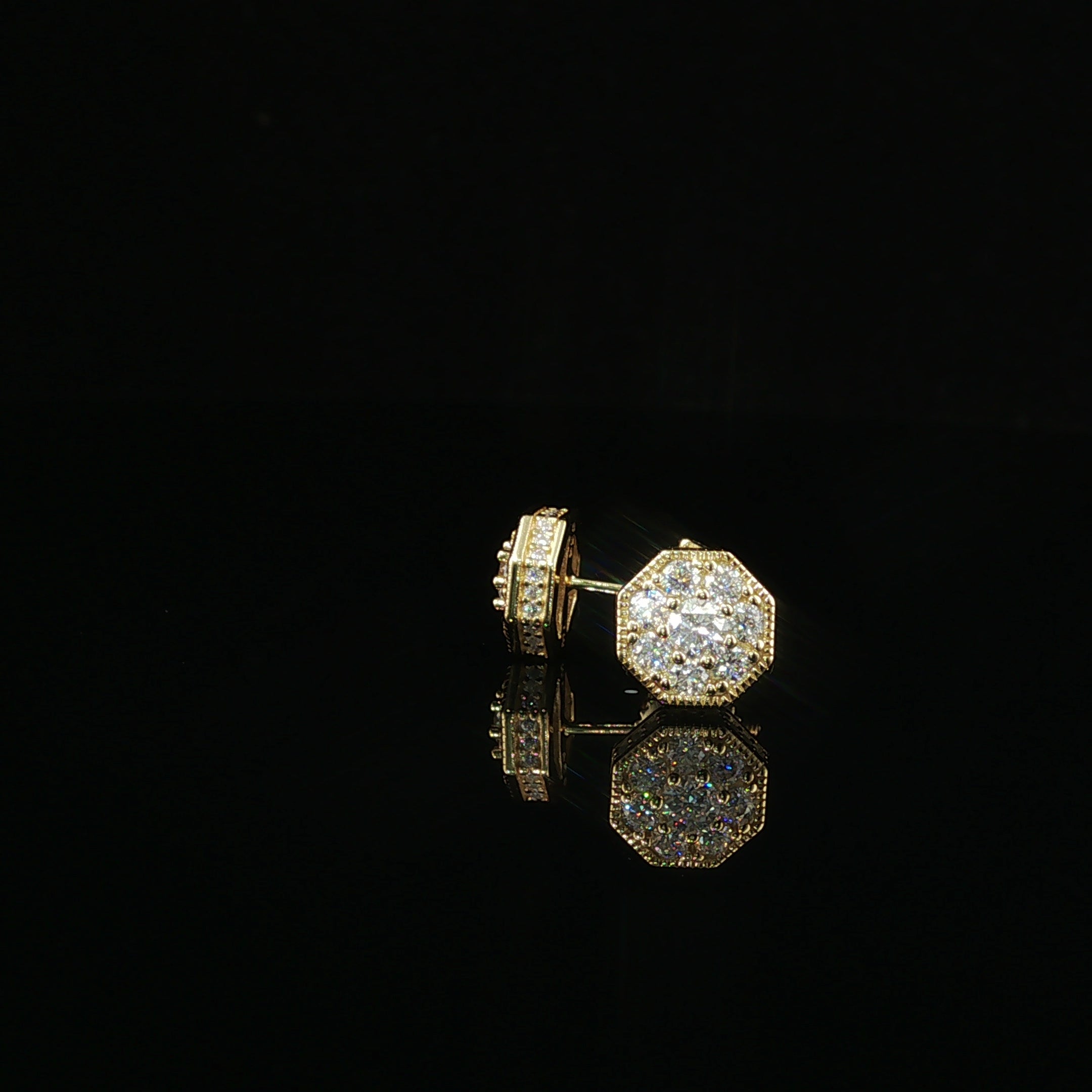 Dazzling Diamond Octagon Stud Earrings | 8mm | VVS