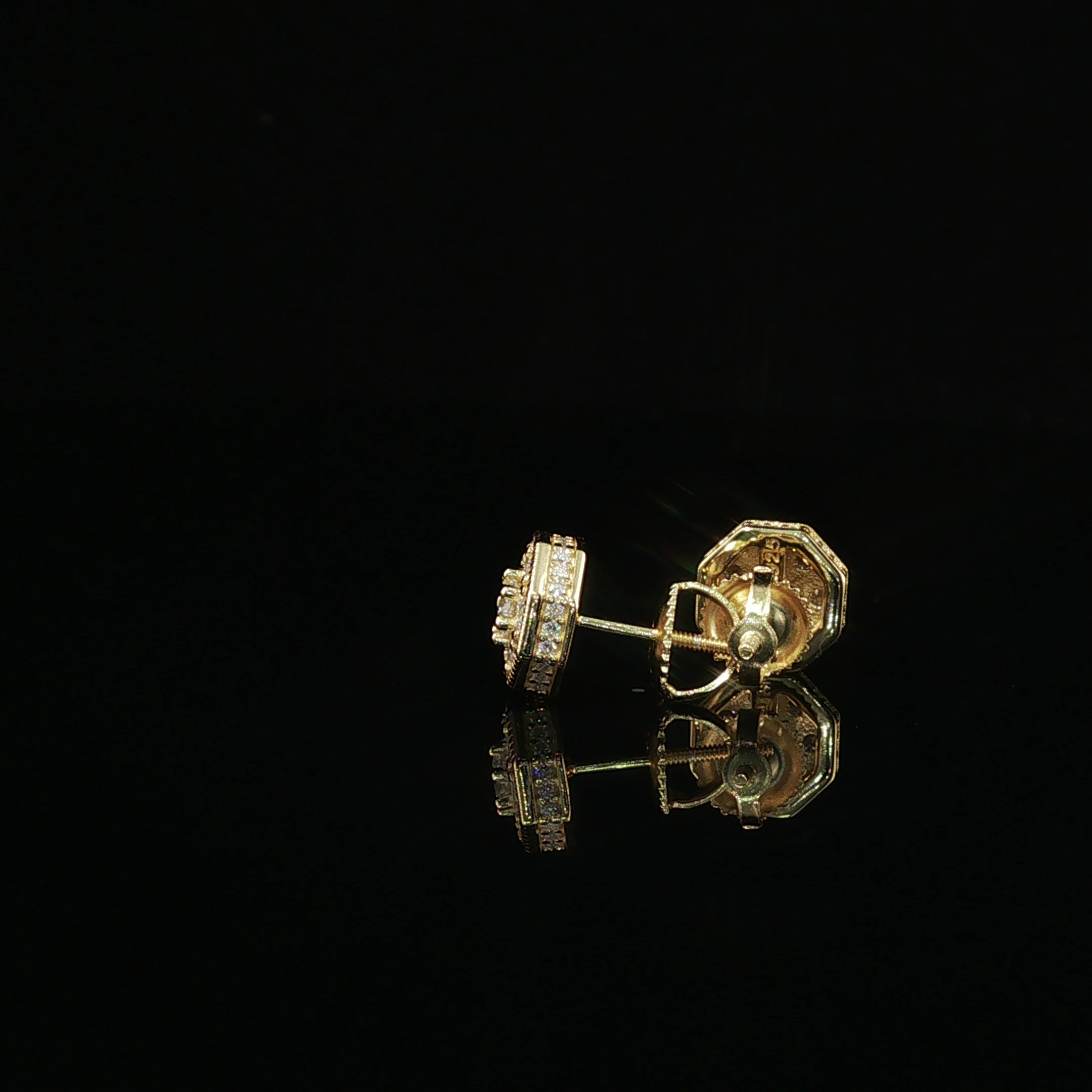Dazzling Diamond Octagon Stud Earrings | 8mm | VVS